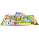 40 Pieces Urban Track Train Wooden Set Toy Rail Overpass Traffic Scene Toys