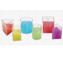 6 Pieces Clear Scaled Geometry Graduated Glass Measuring Cups Kids Early Learning Science Toy Lab Equipment