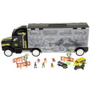 16Pcs 22 Inch Transport Carrier with Small Dinosaur Model Figures, Helicopter and Vehicles, Great Birthday Christmas Gift for Kids