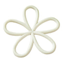 Durable Heat Insulation Cushion Saucepan Coaster Dining Tableware Flower Design Shape Cup Mat for Home Cafe Use -White