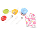 11 Pieces Metal Multicolored Mini Kitchen Cookware w/Glove Set Utensil Simulation Chef Toy Kids Cooking Play Tool Set