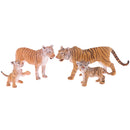 Model Simulation Tiger Figure Toy Playset Include Tiger Mother,Tiger Dad and 2Pcs Tiger Baby