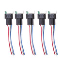 5 Pieces 24V 30A 4 Pin SPST Relay With Socket Harness Automotive Electronic