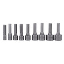 9 Hex Bit Socket Set 1/4 Drive - 5mm, 6mm, 7mm, 8mm, 9mm, 10mm, 11mm, 12mm, 13mm