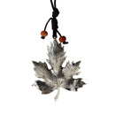 Stylish Vintage Classic Silver Elegant NaturalCharm Maple Leaf Pendant Necklace Accessories Sweater Chain for Women Girls