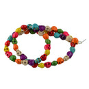 52 Pcs Colorful Howlite Turquoises Carved Skull Loose Beads for Jewelry Making Craft