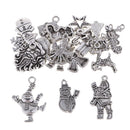 20 Pieces Antique Silver Mixed Christmas Charms Pendants Dangle Beads for Crafting, Jewelry Findings Making Accessory For DIY Necklace Bracelet