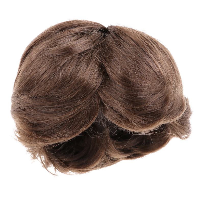 1/4 BJD Doll Short Curly Hair Brown Wig 8-9 inch 18-20cm for DOD AOD DOC Dollfie DK LATI-BLUE Accessories