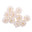 10pieces 8 Sided Dice D8 Polyhedral Dice for Dungeons and Dragons Party Table Games White