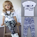 Cute Fashionable Baby Girls Short Sleeve Top With Pants Trousers Set Outfit Summer Clothing Accessory 130