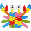 Kids Baby Wooden Crab Puzzle Alphabet Jigsaw Learning Educational Toy