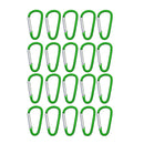 20 Pieces D Shape Carabiner Spring Clip Hook Keychain Key Clip Sports Climbing Hiking Hook for Outdoor Sports Travel Green