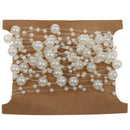 5M Fishing Line Pearl Bead Chain Trim DIY Decoration Beige