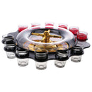 Roulette Wheel Drinking Game with 12 Shot Glasses for Novelty Alcohol Party