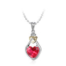 Fashion Women Heart Crystal Rhinestone Silver Chain Pendant Necklace Charm