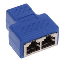RJ45 Y Adapter Splitter Network Cat5 Cat6 3-way Connector Lan Cable Blue