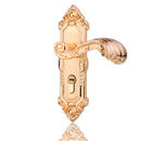 Modern European Indoor Latch Room Door Panel Locks Handle + Key Golden