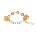 Luxury Rhinestone Bracelet White Tassel Phone Case Decoration Charms DIY Accessories