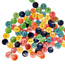 100 Pieces Round Mixed Color Wooden Buttons Sewing Scrapbooking Card DIY 15mm 2 holes