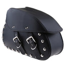 Left Motorcycle Leather Saddle Bags Side Storage Tool Bag Black Fit Harley