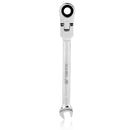 Satin Chrome Finish Flexible Head Ratchet Action Wrench Spanner Nut Tool 7mm Silver