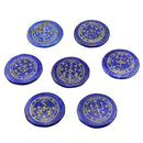 7pcs Natural Blue Lapis Lazuli Set Crystal Polished Engraved Crystal Reiki Symbol Set The Seven Archangels