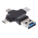 32GB USB Flash Drive U Disk w/ 4-type Ports For Mac iPhone Android Phone Computer