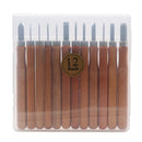 12Pieces Wooden Handle Carving Tools Chisels Engraving Cutting Kits For Rubber Soap Woodworking Craft
