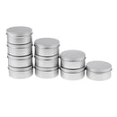 10pcs 150ml Empty Cosmetic Pots Lip Balm Container Jar Small Powder Silver Aluminum Tins with Screw Lid