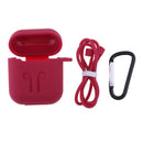 3 in 1 For AirPods Case Accessories Case Shockproof Protector with Silicone for Apple Airpods with Anti-lost Straps and Locking Carabiner,Pink