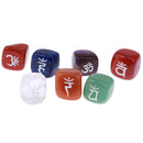 7pcs Engraved Reiki Chakra Energy Healing Crystal Cubes Stone Gemstone Gift