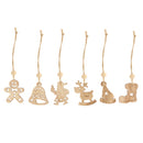 6 Designs Wooden Pendants Santa Claus&Snowman&Socks&Elk&Bells&Sled Ornaments DIY Christmas Home Party Decorations Xmas Tree Ornaments Kids Gifts