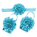 1 Set of 3PCS Baby Infant Headband Foot Flower Elastic Hair Band Accessories Photography Props Head Decor Accessory Blue
