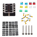 Car 8-Way Blade Fuse Holder With Fuse Ring Terminals LED Indicator