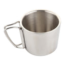 Insulated Double Wall Travel Coffee Mug Cup Stainless with Folding Handle
