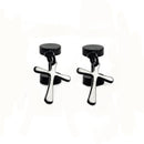 Pair Of Women 316L Stainless Steel Cross Earring Studs Dangle Fashion Accessory Party Supplies Black