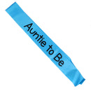 Auntie to be Writing Baby Shower Party Sash Blue