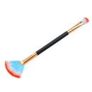 Soft Dual Sided Loose Powder Contour Blending Blush Facial Fan Makeup Brush