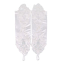 Fashion Satin Pearls Fingerless Gloves Lace Flower Opera Length Wedding Bridal Evening Party Women Long Gloves