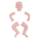 20inch Unpainted Reborn Kits Awake Baby Doll with Soft Silicone Head 3/4 Arms Full Legs Kids Gift Adult Collections