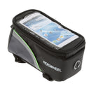 Cycling Bike Bicycle Easy Install Quick Release 4.8inch Touch Screen Phone Purse Sunglasses Storage Holder Pouch Bag Black+Green