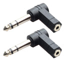2Pieces 3.5mm Stereo Female to 6.35mm 1/4" Male Right Angle Audio Adapter
