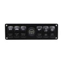 Universal 6 Gang 12V Car Marine RV Rocker Switch Panel Circuit Breaker LED Voltmeter