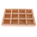 Unpainted Plain Wooden Tiny Tool Jewllery Storage Box 12 Grids Keepsake Gift
