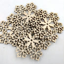 10pcs Round Hexagon Snowflake Wooden Embellishment Xmas Tree Decoration