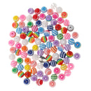 100 Pieces Mixed Color Round Striped Resin Plastic Beads for Jewelry Making DIY Bracelet Necklace 10mm