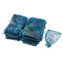 100 Pieces Drawstring Organza Pouch Candy Gifts Jewelry Bag Wedding Party Supplies Navy Blue