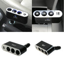 3 Socket Car Cigarette Lighter Adapter Splitter USB Port Charger DC 12V/24V