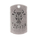 10Pcs Square Taurus Pendant Horoscope Zodiac Sign Charm Jewelry DIY Making