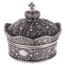 Retro Crown Shape Jewelry Box Rose Sculpture Trinkets Chest Jewelry Case